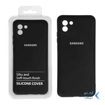 قاب نیو سیلیکون محافظ لنزدار RFF مدل Samsung A03 مشکی (پک دار)