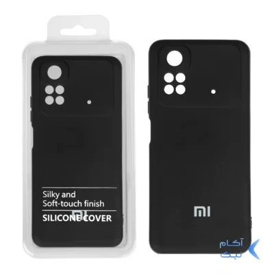 قاب نیو سیلیکون محافظ لنزدار RFF مدل Xiaomi Poco M4 Pro مشکی (پک دار)