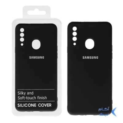 قاب نیو سیلیکون محافظ لنزدار RFF مدل Samsung A20S - مشکی (پک دار)