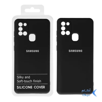 قاب نیو سیلیکون محافظ لنزدار RFF مدل Samsung A21S - مشکی کد 2 (پک دار)
