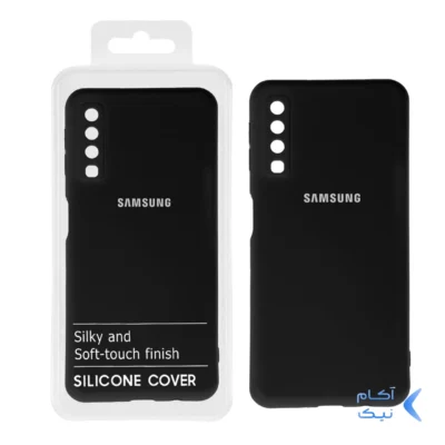 قاب نیو سیلیکون محافظ لنزدار RFF مدل Samsung Galaxy A7 2018 / A750 - مشکی (پک دار)