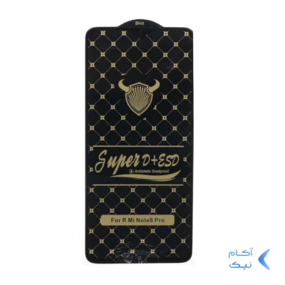 محافظ صفحه نمایش شیشه ای Xiaomi Redmi Note 8 Pro / Poco M3 / Redmi 9T / Note 9 4G - Full Cover Super D Plus Biva - مشکی (بدون پک)