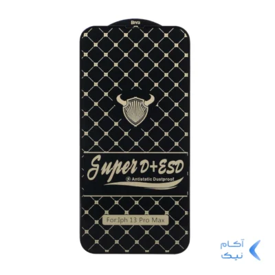 محافظ صفحه نمایش شیشه ای iPhone 13 pro max/ 14 Plus (Max) - Full Cover Super D Plus Biva - مشکی (بدون پک)