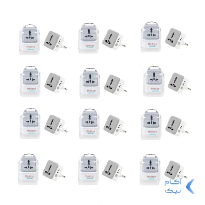 تبدیل برق 3 به 2 تایمر دار هادرون مدل P103 - سفید (بسته 12 عددی)