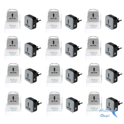 مبدل دو شاخه برق تایمر دار هادرون مدل P103 - مشکی (بسته 12 عددی)