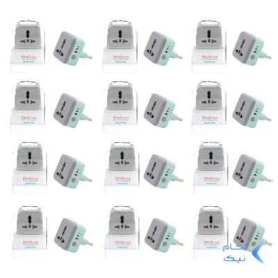 مبدل دو شاخه برق تایمر دار هادرون مدل P103 - آبی (بسته 12 عددی)