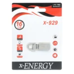 فلش مموری X-ENERGY USB2.0 مدل X-929 ظرفیت 16GB - نقره ای (گارانتی مادام العمر IPM)