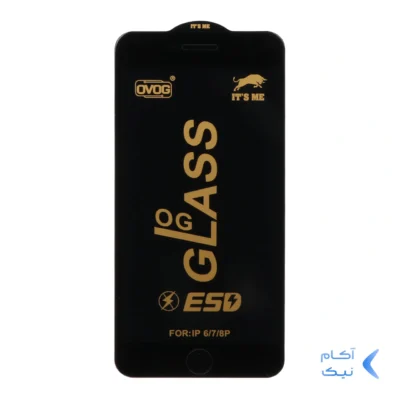 محافظ صفحه نمایش شیشه ای درجه یک Apple iphone 6 Plus / 6S Plus / 7 Plus / 8 Plus - Full Cover OG - ESD OVOG - (بدون پک) - مشکی