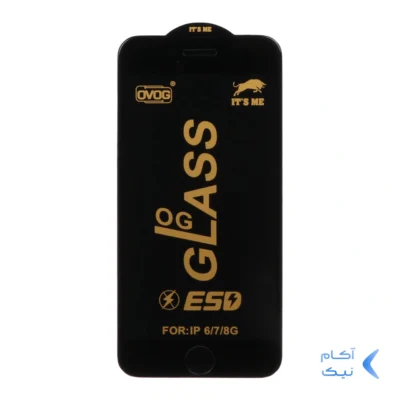 محافظ صفحه نمایش شیشه ای درجه یک Apple iphone 6 / 7 / 8 / SE 2020 - Full Cover OG - ESD OVOG (بدون پک) - مشکی