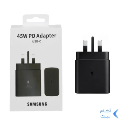 شارژر دیواری سه پین PD و فست تک پورت SAMSUNG Type-C مدل EP-TA845 45W -مشکی