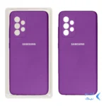 قاب سیلیکونی پاک کنی محافظ لنزدار اورجینال Samsung A52/A52S - بنفش (پک اصلی)