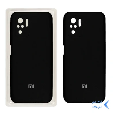 قاب سیلیکونی پاک کنی محافظ لنزدار اورجینال Xiaomi Redmi Note 10S/ Redmi Note 10-4G/ Poco M5S - مشکی (پک اصلی)