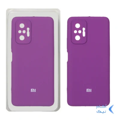 قاب سیلیکونی پاک کنی محافظ لنزدار اورجینال Xiaomi Redmi Note 10 Pro-4G / Redmi Note 10 Pro Max - بنفش (پک اصلی)
