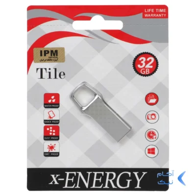فلش مموری X-ENERGY USB2.0 مدل Tile ظرفیت 32GB - نقره ای (گارانتی مادام العمر IPM)