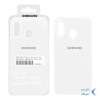 قاب سیلیکونی پاک کنی اورجینال درجه یک Samsung A20/ A30/ M10S - سفید (پک دار)