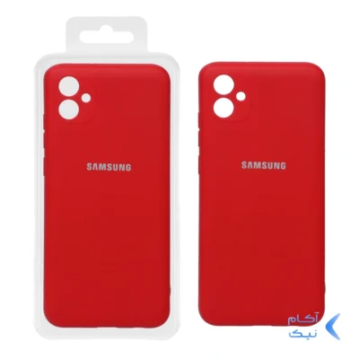 قاب نیو سیلیکون محافظ لنزدار RFF مدل Samsung A04E - قرمز کد 9 (پک دار)