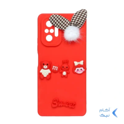 قاب برجسته عروسکی پشمی Sweet مدل Xiaomi Redmi Note 10 Pro-4G / Redmi Note 10 Pro Max - قرمز