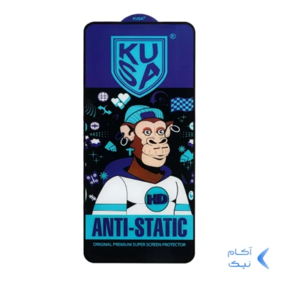 محافظ صفحه نمایش شیشه ای Full Cover Kusa- Anti Static مدل Xiaomi Redmi Note 12 4G / Redmi Note 12 5G / Poco X5 / Honor X8 / X8A / X10 / Realme 11 / Oppo A98 / Oppo A58 - مشکی (بدون پک)