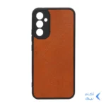 قاب طرح چرم مورب Samsung Galaxy A34 - قهوه ای