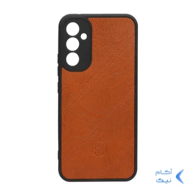 قاب طرح چرم مورب Samsung Galaxy A34 - قهوه ای