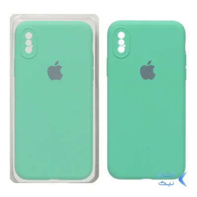قاب سیلیکونی پاک کنی محافظ لنزدار اورجینال Apple iPhone X / iPhone XS - سبز ( پک اصلی)