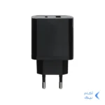 شارژر دیواری سوپر فست و PD دو پورت Miller مدل M-72 38W به همراه کابل شارژ Type-C - مشکی (گارانتی پارتیان پایا)