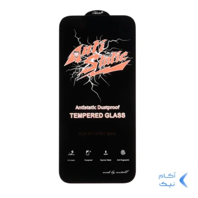 محافظ صفحه نمایش شیشه ای Full Cover Anti Static Mietubl مدل Apple iPhone 14 Pro Max - مشکی (بدون پک)
