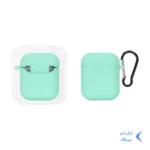کاور ایرپاد سیلیکونی اورجینال Apple Airpods 1 / 2 - سبزآبی کد 3