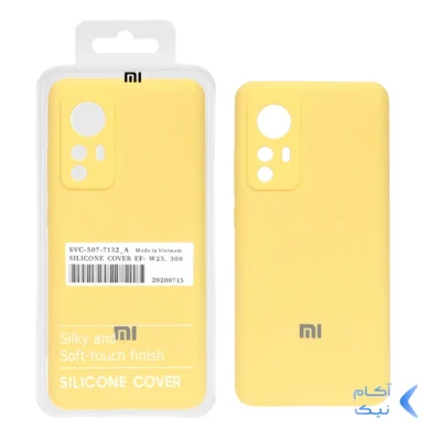 قاب سیلیکونی پاک کنی اورجینال درجه یک Xiaomi Mi 12 / Mi 12X - زرد (پک دار)