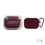 کاور ایرپاد سیلیکونی اورجینال Apple Airpods Pro 2 - زرشکی