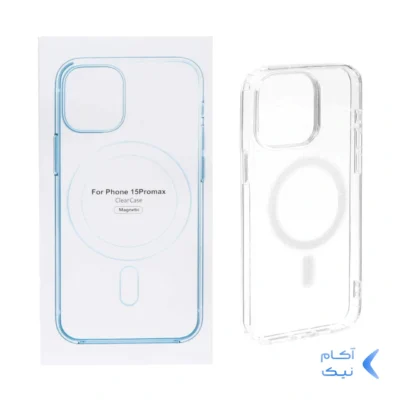 قاب شفاف Apple iphone 15 Pro Max با قابلیت شارژ MagSafe (پک دار)