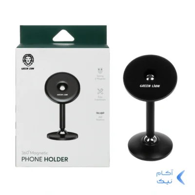 هولدر گوشی موبایل پایه دار مگنتی Green Lion مدل GNMPHLDBK - مشکی (کارکرده)