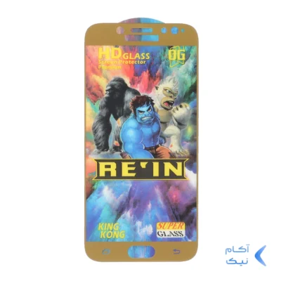 محافظ صفحه نمایش شیشه ای Full Cover REIN مدل Samsung Galaxy J7 Pro - طلایی