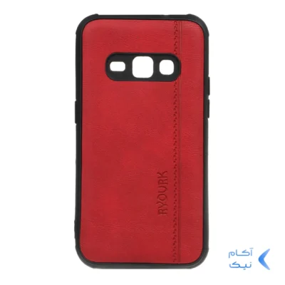 قاب طرح چرم RYOURK مدل Samsung Galaxy J1 (2016) - قرمز
