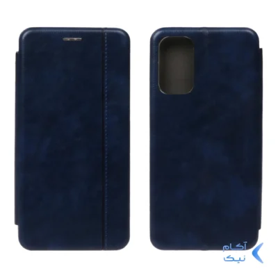 کیف چرمی موبایل مغناطیسی Samsung Galaxy M52 - سرمه ای
