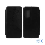 کیف چرمی موبایل مغناطیسی حصیری مورب Xiaomi Mi 12 / Mi 12X - مشکی