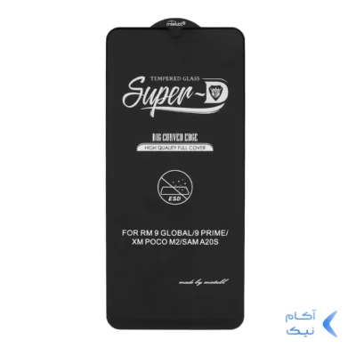 محافظ صفحه نمایش شیشه ای Samsung Galaxy A20s - Full Cover Super D Mietubl-ESD - مشکی (بدون پک) - NTC ORG