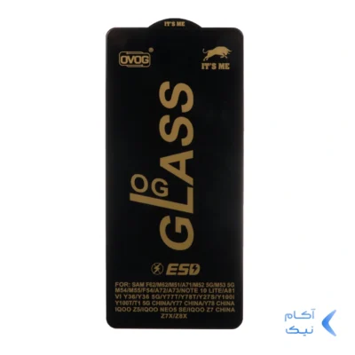 محافظ صفحه نمایش شیشه ای درجه یک Samsung A71 / A72 / A73 / M51 / M52 / M53 / M54 / M62 / Note 12 Pro 5G / Note 12 Pro Plus / Poco X5 Pro / Poco F5 - Full Cover OG - ESD OVOG