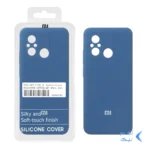 قاب سیلیکونی پاک کنی اورجینال درجه یک Xiaomi Redmi 12C / Redmi 11A / Poco C55 - آبی تیره (پک دار)
